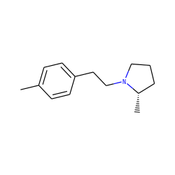 Cc1ccc(CCN2CCC[C@@H]2C)cc1 ZINC000029130870
