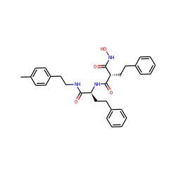 Cc1ccc(CCNC(=O)[C@H](CCc2ccccc2)NC(=O)[C@@H](CCc2ccccc2)C(=O)NO)cc1 ZINC000027086597