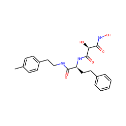 Cc1ccc(CCNC(=O)[C@H](CCc2ccccc2)NC(=O)[C@@H](O)C(=O)NO)cc1 ZINC000027089285