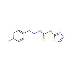Cc1ccc(CCNC(=S)Nc2nccs2)cc1 ZINC000013477249
