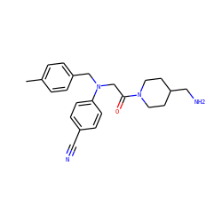 Cc1ccc(CN(CC(=O)N2CCC(CN)CC2)c2ccc(C#N)cc2)cc1 ZINC001772638295