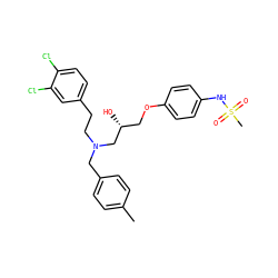 Cc1ccc(CN(CCc2ccc(Cl)c(Cl)c2)C[C@H](O)COc2ccc(NS(C)(=O)=O)cc2)cc1 ZINC000049881465