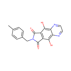 Cc1ccc(CN2C(=O)c3c(c(O)c4nccnc4c3O)C2=O)cc1 ZINC000013612275