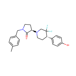 Cc1ccc(CN2CC[C@@H](N3CC[C@@H](c4ccc(O)cc4)C(F)(F)C3)C2=O)cc1 ZINC001772628108