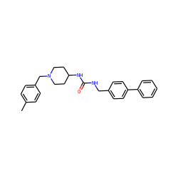 Cc1ccc(CN2CCC(NC(=O)NCc3ccc(-c4ccccc4)cc3)CC2)cc1 ZINC000028874128