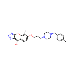Cc1ccc(CN2CCN(CCCOc3ccc4c(O)c5nnnc-5oc4c3C)CC2)cc1 ZINC000101256209