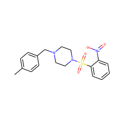 Cc1ccc(CN2CCN(S(=O)(=O)c3ccccc3[N+](=O)[O-])CC2)cc1 ZINC000019842603