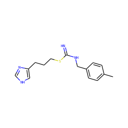 Cc1ccc(CNC(=N)SCCCc2c[nH]cn2)cc1 ZINC000043011171