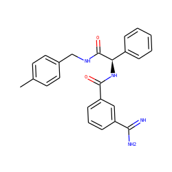 Cc1ccc(CNC(=O)[C@H](NC(=O)c2cccc(C(=N)N)c2)c2ccccc2)cc1 ZINC000027845555