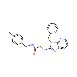 Cc1ccc(CNC(=O)CCc2nc3cccnc3n2Cc2ccccc2)cc1 ZINC000006737570