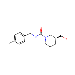 Cc1ccc(CNC(=O)N2CCC[C@H](CO)C2)cc1 ZINC000036396090