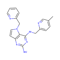 Cc1ccc(CNc2nc(N)nc3ccn(Cc4ccccn4)c23)nc1 ZINC001772588098