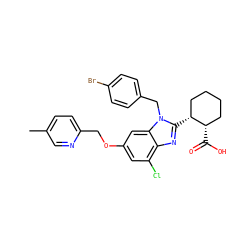 Cc1ccc(COc2cc(Cl)c3nc([C@@H]4CCCC[C@@H]4C(=O)O)n(Cc4ccc(Br)cc4)c3c2)nc1 ZINC000221568959