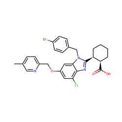 Cc1ccc(COc2cc(Cl)c3nc([C@H]4CCCC[C@H]4C(=O)O)n(Cc4ccc(Br)cc4)c3c2)nc1 ZINC000218295948