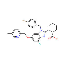 Cc1ccc(COc2cc(F)c3nc([C@@H]4CCCC[C@@H]4C(=O)O)n(Cc4ccc(Br)cc4)c3c2)nc1 ZINC000226016750