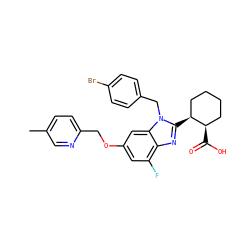 Cc1ccc(COc2cc(F)c3nc([C@H]4CCCC[C@H]4C(=O)O)n(Cc4ccc(Br)cc4)c3c2)nc1 ZINC000218279733