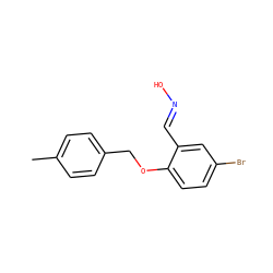 Cc1ccc(COc2ccc(Br)cc2/C=N/O)cc1 ZINC000100537644