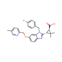 Cc1ccc(COc2ccc3nc([C@@H]4[C@@H](C(=O)O)C4(C)C)n(Cc4ccc(Br)cc4)c3c2)nc1 ZINC000218060369