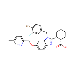 Cc1ccc(COc2ccc3nc([C@@H]4CCCC[C@@H]4C(=O)O)n(Cc4ccc(Br)c(F)c4)c3c2)nc1 ZINC000226021925