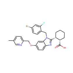 Cc1ccc(COc2ccc3nc([C@@H]4CCCC[C@@H]4C(=O)O)n(Cc4ccc(Br)cc4F)c3c2)nc1 ZINC000218151479