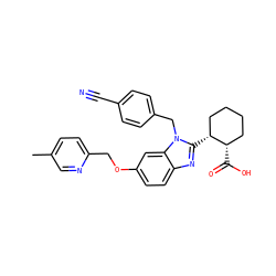 Cc1ccc(COc2ccc3nc([C@@H]4CCCC[C@@H]4C(=O)O)n(Cc4ccc(C#N)cc4)c3c2)nc1 ZINC000221567707