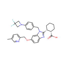 Cc1ccc(COc2ccc3nc([C@@H]4CCCC[C@@H]4C(=O)O)n(Cc4ccc(N5CC(F)(F)C5)cc4)c3c2)nc1 ZINC000226022061