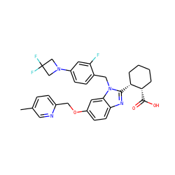 Cc1ccc(COc2ccc3nc([C@@H]4CCCC[C@@H]4C(=O)O)n(Cc4ccc(N5CC(F)(F)C5)cc4F)c3c2)nc1 ZINC000226012958