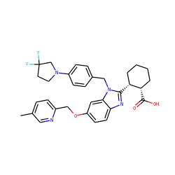 Cc1ccc(COc2ccc3nc([C@@H]4CCCC[C@@H]4C(=O)O)n(Cc4ccc(N5CCC(F)(F)C5)cc4)c3c2)nc1 ZINC000226029261
