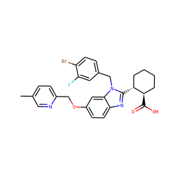 Cc1ccc(COc2ccc3nc([C@@H]4CCCC[C@H]4C(=O)O)n(Cc4ccc(Br)c(F)c4)c3c2)nc1 ZINC000221567438