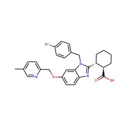 Cc1ccc(COc2ccc3nc([C@@H]4CCCC[C@H]4C(=O)O)n(Cc4ccc(Br)cc4)c3c2)nc1 ZINC000221567358