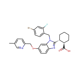Cc1ccc(COc2ccc3nc([C@@H]4CCCC[C@H]4C(=O)O)n(Cc4ccc(Br)cc4F)c3c2)nc1 ZINC000218129757