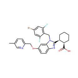 Cc1ccc(COc2ccc3nc([C@H]4CCCC[C@H]4C(=O)O)n(Cc4c(F)cc(Br)cc4F)c3c2)nc1 ZINC000218107270