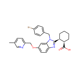Cc1ccc(COc2ccc3nc([C@H]4CCCC[C@H]4C(=O)O)n(Cc4ccc(Br)cc4)c3c2)nc1 ZINC000218129554