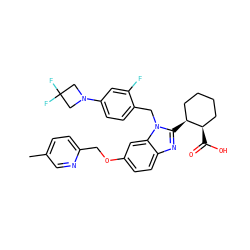 Cc1ccc(COc2ccc3nc([C@H]4CCCC[C@H]4C(=O)O)n(Cc4ccc(N5CC(F)(F)C5)cc4F)c3c2)nc1 ZINC000221570546