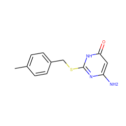 Cc1ccc(CSc2nc(N)cc(=O)[nH]2)cc1 ZINC000013424421