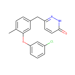Cc1ccc(Cc2ccc(=O)[nH]n2)cc1Oc1cccc(Cl)c1 ZINC000040917987