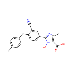 Cc1ccc(Cc2ccc(-c3nc(C)c(C(=O)O)n3O)cc2C#N)cc1 ZINC000473154759