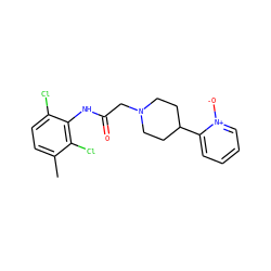 Cc1ccc(Cl)c(NC(=O)CN2CCC(c3cccc[n+]3[O-])CC2)c1Cl ZINC000035075424
