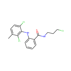 Cc1ccc(Cl)c(Nc2ccccc2C(=O)NCCCCl)c1Cl ZINC000003814531