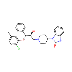 Cc1ccc(Cl)c(O[C@H](c2ccccc2)[C@@H](O)CN2CCC(n3c(=O)[nH]c4ccccc43)CC2)c1 ZINC000028347726