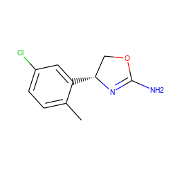 Cc1ccc(Cl)cc1[C@@H]1COC(N)=N1 ZINC000169698865