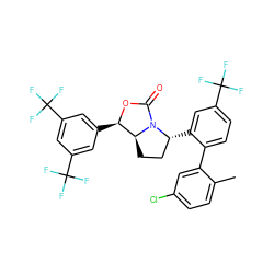 Cc1ccc(Cl)cc1-c1ccc(C(F)(F)F)cc1[C@@H]1CC[C@H]2[C@@H](c3cc(C(F)(F)F)cc(C(F)(F)F)c3)OC(=O)N12 ZINC000169709052
