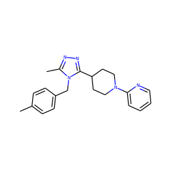 Cc1ccc(Cn2c(C)nnc2C2CCN(c3ccccn3)CC2)cc1 ZINC000072122745