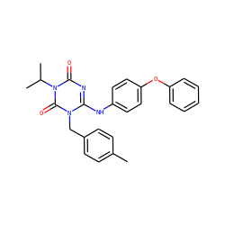 Cc1ccc(Cn2c(Nc3ccc(Oc4ccccc4)cc3)nc(=O)n(C(C)C)c2=O)cc1 ZINC000200526806