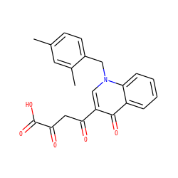 Cc1ccc(Cn2cc(C(=O)CC(=O)C(=O)O)c(=O)c3ccccc32)c(C)c1 ZINC000473172581