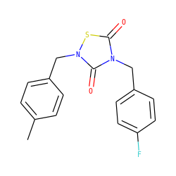 Cc1ccc(Cn2sc(=O)n(Cc3ccc(F)cc3)c2=O)cc1 ZINC000084739810