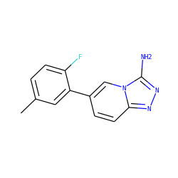 Cc1ccc(F)c(-c2ccc3nnc(N)n3c2)c1 ZINC000063298524