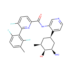 Cc1ccc(F)c(-c2nc(C(=O)Nc3cnccc3[C@@H]3C[C@H](C)[C@H](O)[C@H](N)C3)ccc2F)c1F ZINC000140290583