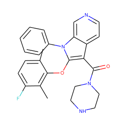 Cc1ccc(F)c(C)c1Oc1c(C(=O)N2CCNCC2)c2ccncc2n1-c1ccccc1 ZINC000043206827