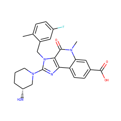 Cc1ccc(F)cc1Cn1c(N2CCC[C@@H](N)C2)nc2c3ccc(C(=O)O)cc3n(C)c(=O)c21 ZINC000095561241